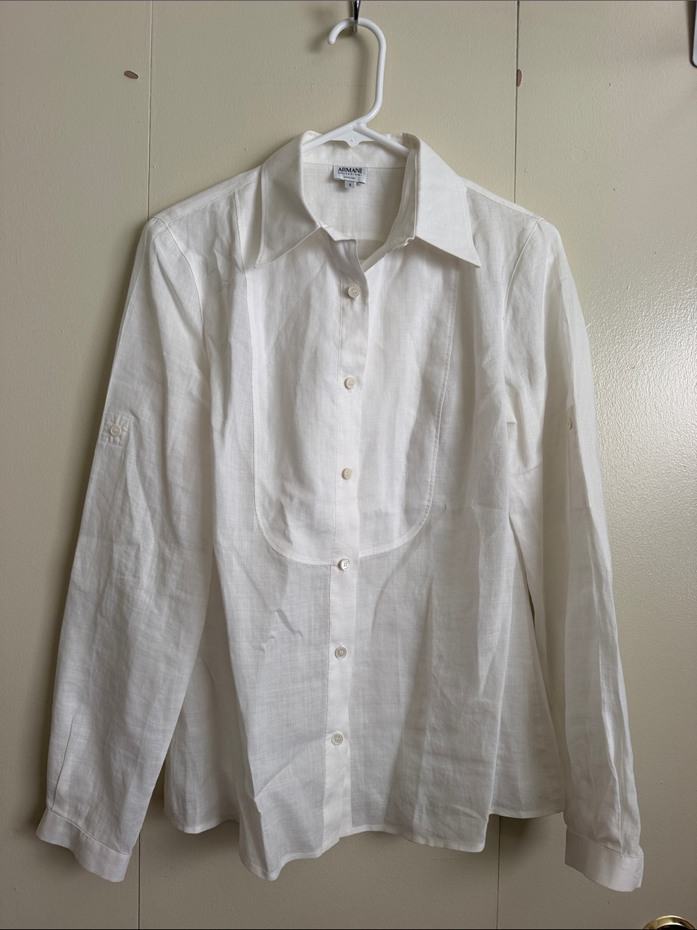 Armani White Long Sleeve Dress Shirt